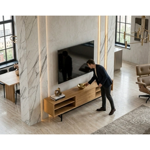 Szafka RTV-65 Drewno Lite Dąb Loft Lakier Rozmiary od 100 cm do 200 cm PREMIUM